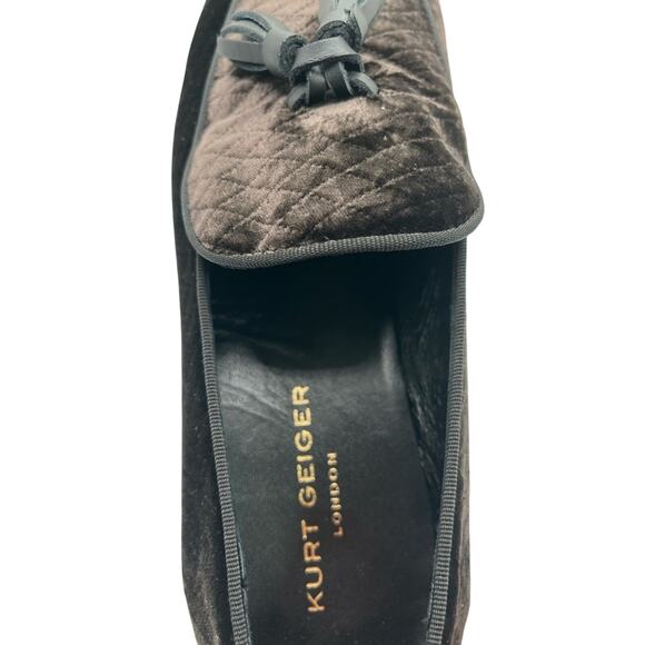 Kurt Geiger LONDON HUGH EAGLE HEAD Brown Velvet LOAFER Size EU41.5/US8.5 main image 5